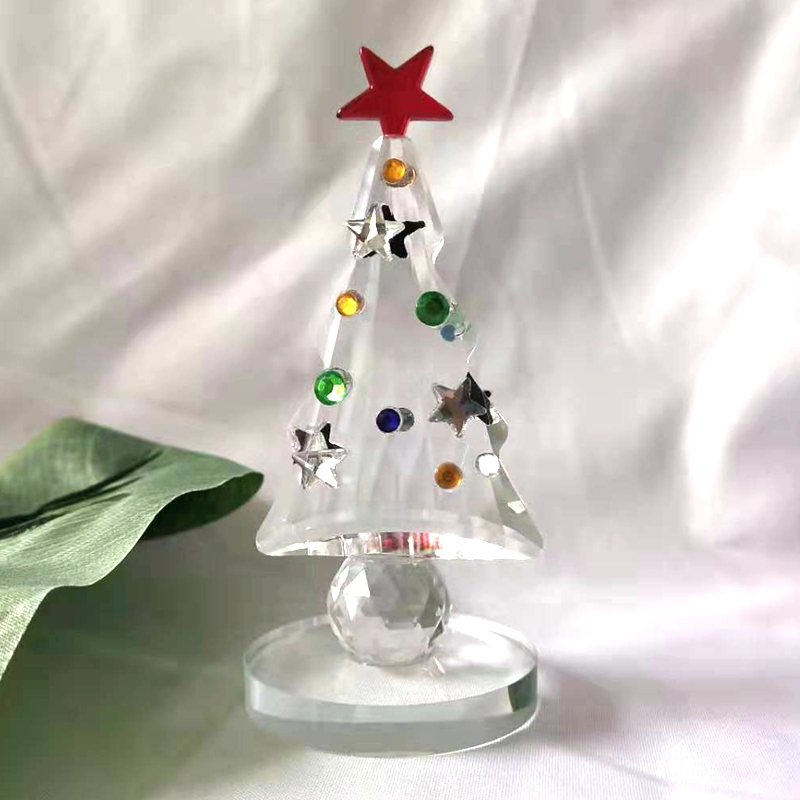 คริสตัลต้นคริสต์มาส Figurine ว - Paper Weight Crystal บทวิจารณ์และราคา